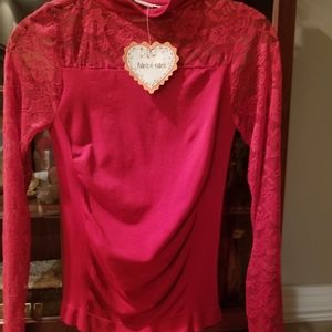 Red lace top